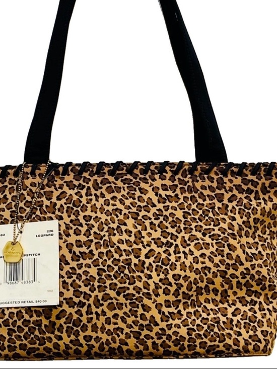 Liz Claiborne Handbags - Vintage Liz Claiborne Leopard Animal Print Shoulder Bag Purse Whipstitch NWT